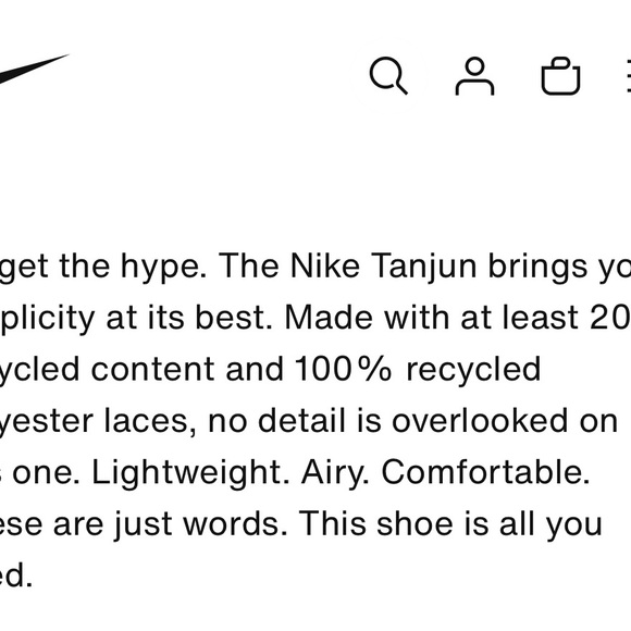 Women’s Nike Tanjun running shoe, size 10.5. Black - Picture 5 of 5